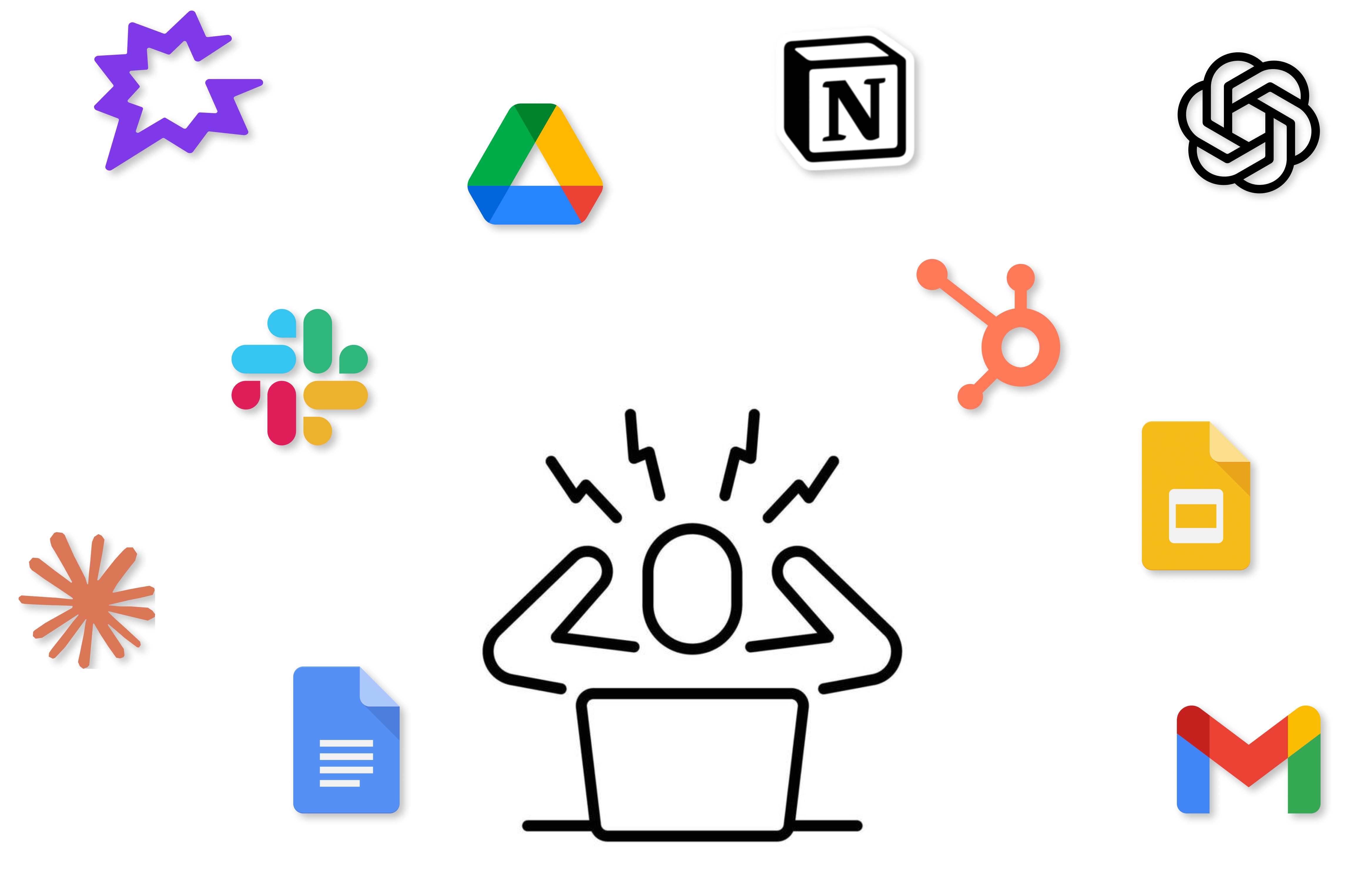 Overwhelmed person illustration